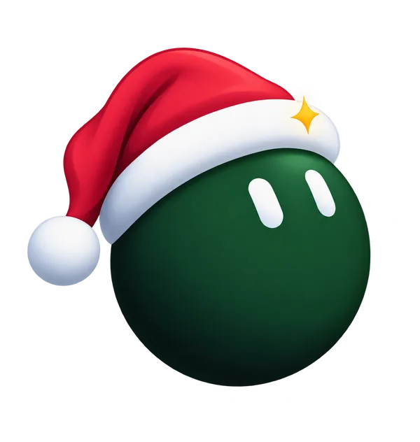The Grokmas mascot, a Grok Bot in a Santa hat